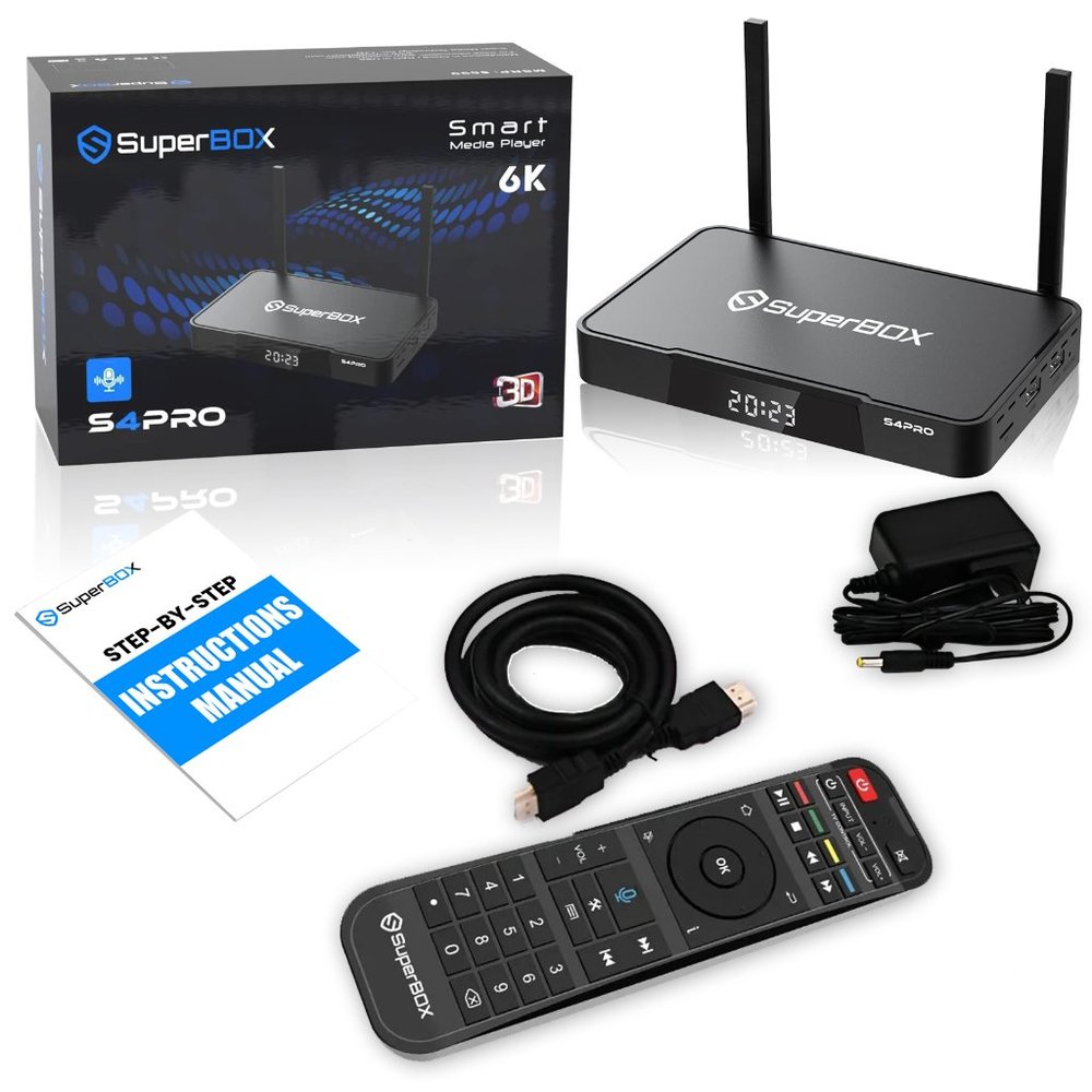 SuperBox S4 PRO Media Player W/ Bluetooth Voice Command Remote BRAND NEW